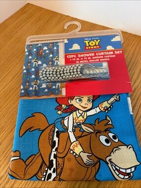 Disney Toy Story Jessie Shower Curtain Set - Blue, Brown, White